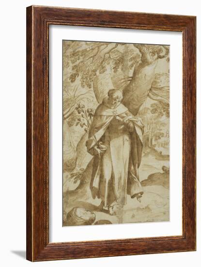 Saint Dominic Reading, C.1575-Bartholomaeus Spranger-Framed Giclee Print