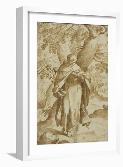 Saint Dominic Reading, C.1575-Bartholomaeus Spranger-Framed Giclee Print