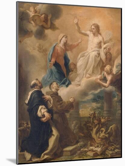 Saint Dominique et saint François implorant le Christ avec l'intercession de la Vierge-Pietro Bianchi-Mounted Giclee Print