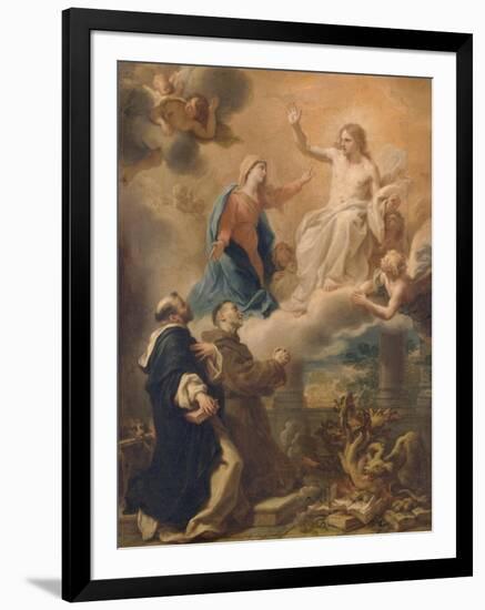 Saint Dominique et saint François implorant le Christ avec l'intercession de la Vierge-Pietro Bianchi-Framed Giclee Print