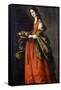 Saint Dorothea-Francisco de Zurbaran-Framed Stretched Canvas