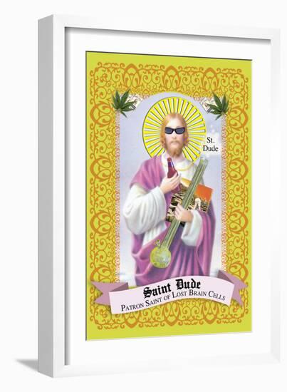 Saint Dude: Patron Saint Of Stoners-Noble Works-Framed Art Print