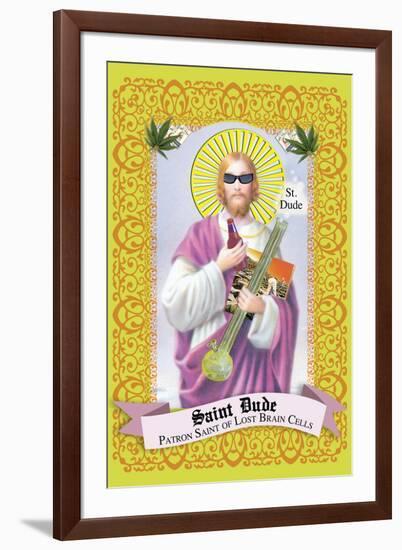 Saint Dude: Patron Saint Of Stoners-Noble Works-Framed Art Print