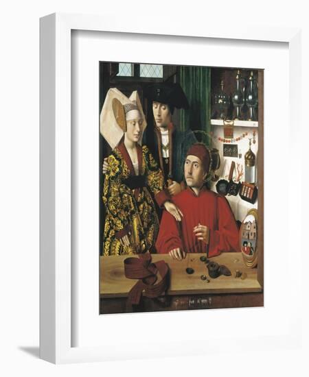 Saint Eligius Goldsmith in His Workshop-Petrus Christus-Framed Art Print