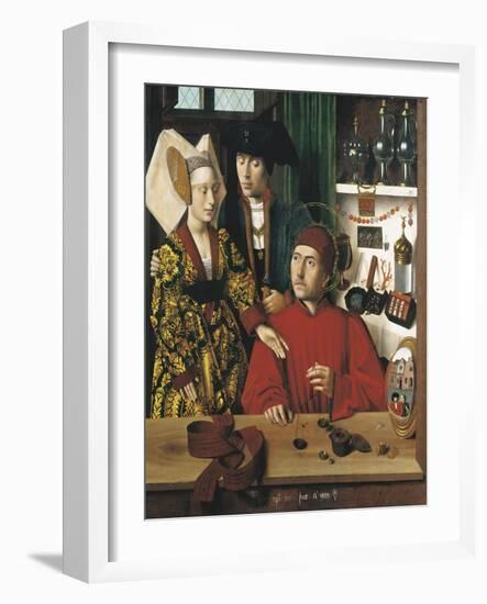 Saint Eligius Goldsmith in His Workshop-Petrus Christus-Framed Art Print