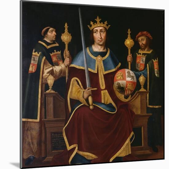 Saint Ferdinand Enthroned with Two Courtiers-Juan De juanes-Mounted Giclee Print