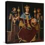 Saint Ferdinand Enthroned with Two Courtiers-Juan De juanes-Stretched Canvas