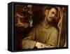 Saint Francis Adoring the Cross with the Stigmatisation of Saint Francis Beyond-Camillo Procaccini-Framed Stretched Canvas