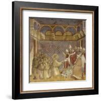 Saint Francis and Friars Receiving Franciscan Rule from Pope-Giotto-Framed Art Print