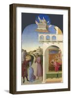 Saint Francis and the Poor Knight, and Francis's Vision, 1437-1444-Sassetta-Framed Giclee Print