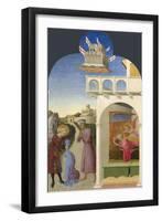 Saint Francis and the Poor Knight, and Francis's Vision, 1437-1444-Sassetta-Framed Giclee Print