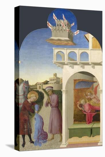 Saint Francis and the Poor Knight, and Francis's Vision, 1437-1444-Sassetta-Stretched Canvas