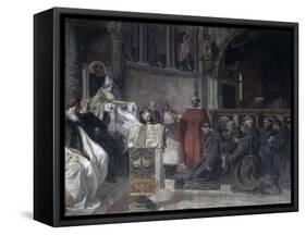Saint Francis Before Pope Innocent the Third-Vittorio Emanuele Bressanin-Framed Stretched Canvas