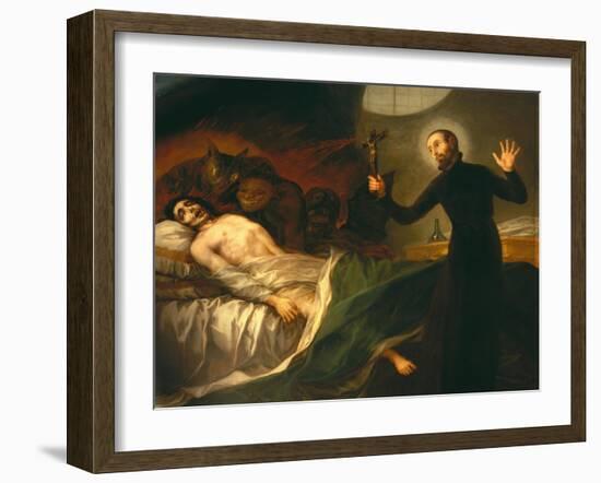 Saint Francis Borgia Tending a Dying Man-Francisco de Goya-Framed Giclee Print