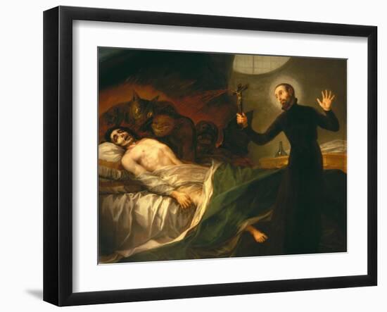 Saint Francis Borgia Tending a Dying Man-Francisco de Goya-Framed Giclee Print