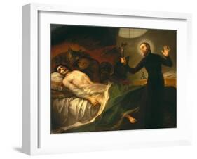 Saint Francis Borgia Tending a Dying Man-Francisco de Goya-Framed Giclee Print