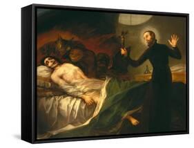 Saint Francis Borgia Tending a Dying Man-Francisco de Goya-Framed Stretched Canvas