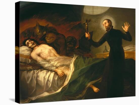 Saint Francis Borgia Tending a Dying Man-Francisco de Goya-Stretched Canvas