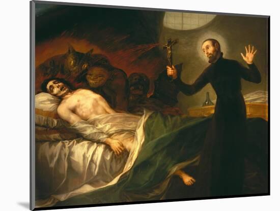 Saint Francis Borgia Tending a Dying Man-Francisco de Goya-Mounted Giclee Print