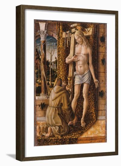 Saint Francis Catches the Blood of Christ from the Wounds, 1480-1490-Carlo Crivelli-Framed Giclee Print