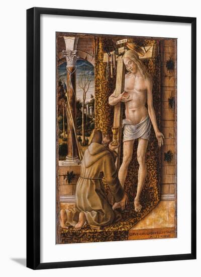 Saint Francis Catches the Blood of Christ from the Wounds, 1480-1490-Carlo Crivelli-Framed Giclee Print