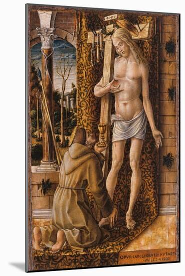 Saint Francis Catches the Blood of Christ from the Wounds, 1480-1490-Carlo Crivelli-Mounted Giclee Print
