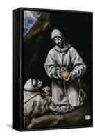 Saint Francis Contemplating a Skull with Brother Leo-El Greco-Framed Stretched Canvas