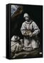 Saint Francis Contemplating a Skull with Brother Leo-El Greco-Framed Stretched Canvas