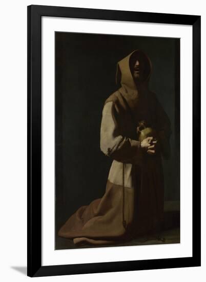 Saint Francis in Meditation, 1635-1640-Francisco de Zurbarán-Framed Giclee Print