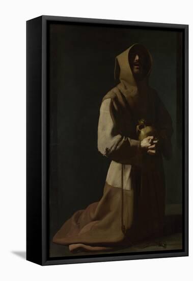 Saint Francis in Meditation, 1635-1640-Francisco de Zurbarán-Framed Stretched Canvas