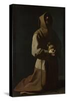 Saint Francis in Meditation, 1635-1640-Francisco de Zurbarán-Stretched Canvas