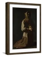 Saint Francis in Meditation, 1635-1640-Francisco de Zurbarán-Framed Giclee Print