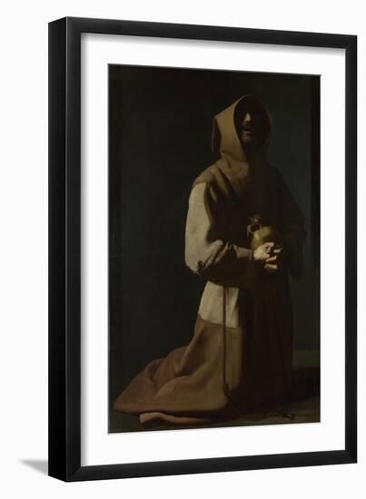 Saint Francis in Meditation, 1635-1640-Francisco de Zurbarán-Framed Giclee Print