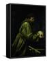 Saint Francis in Meditation-Caravaggio-Framed Stretched Canvas