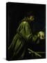 Saint Francis in Meditation-Caravaggio-Stretched Canvas