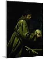 Saint Francis in Meditation-Caravaggio-Mounted Giclee Print