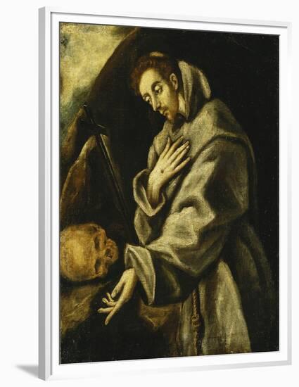 Saint Francis in Meditation-El Greco-Framed Premium Giclee Print