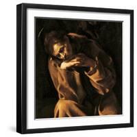 Saint Francis in Prayer-Caravaggio-Framed Art Print