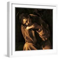 Saint Francis in Prayer-Caravaggio-Framed Art Print