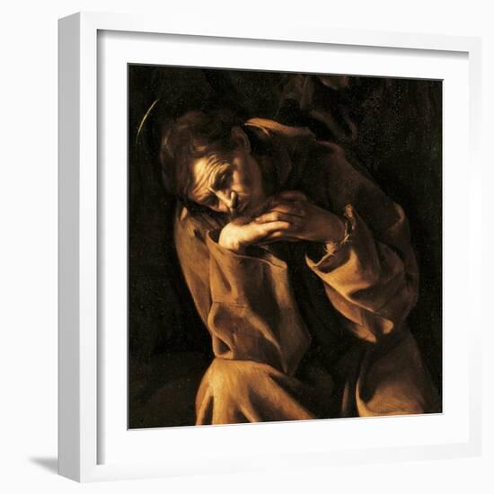 Saint Francis in Prayer-Caravaggio-Framed Art Print