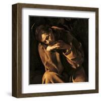 Saint Francis in Prayer-Caravaggio-Framed Art Print