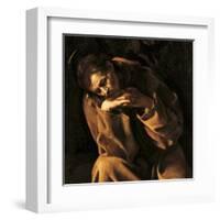 Saint Francis in Prayer-Caravaggio-Framed Art Print