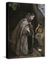 Saint Francis Kneeling in Meditation, 1595-1600-El Greco-Stretched Canvas
