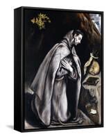 Saint Francis Kneeling in Meditation-El Greco-Framed Stretched Canvas