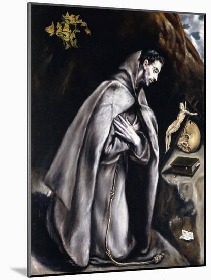 Saint Francis Kneeling in Meditation-El Greco-Mounted Giclee Print