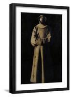 Saint Francis of Assisi after the Vision of Pope Nicholas V-Francisco de Zurbarán-Framed Giclee Print