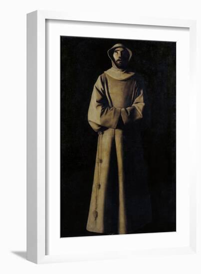 Saint Francis of Assisi after the Vision of Pope Nicholas V-Francisco de Zurbarán-Framed Giclee Print