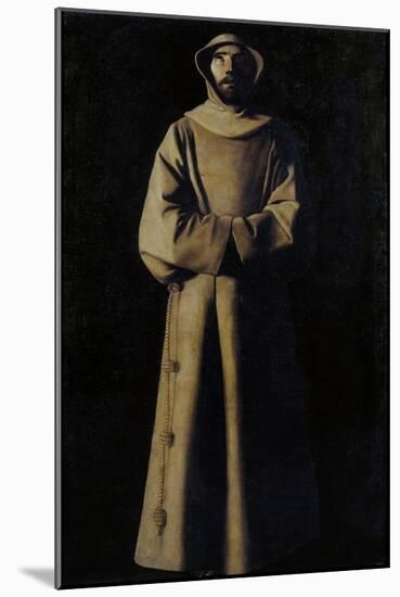 Saint Francis of Assisi after the Vision of Pope Nicholas V-Francisco de Zurbarán-Mounted Giclee Print