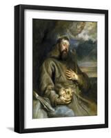 Saint Francis of Assisi in Ecstasy-Sir Anthony Van Dyck-Framed Giclee Print