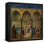 Saint Francis of Assisi preaches to Pope Honorius III-Giotto di Bondone-Framed Stretched Canvas